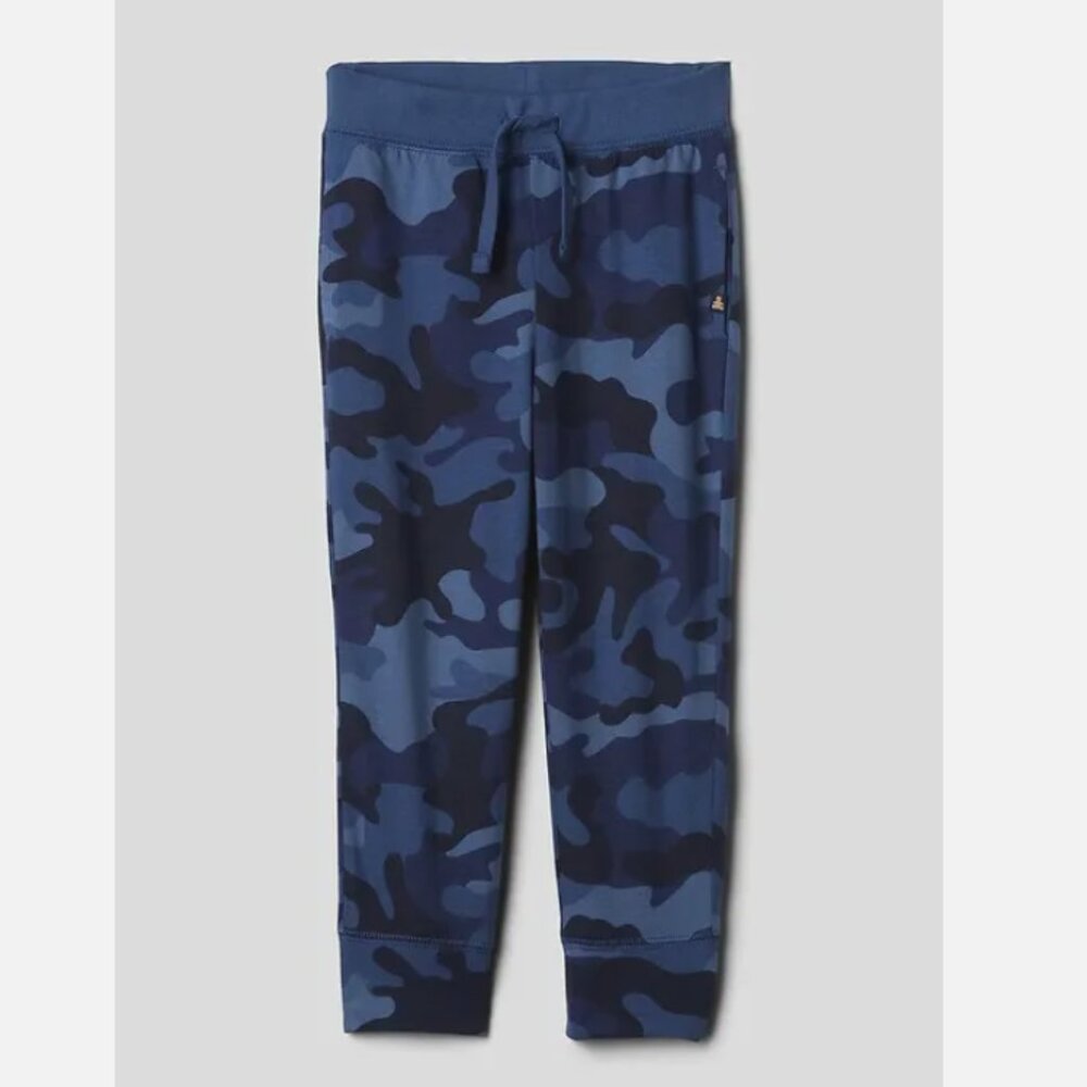 NWT GAP Pull-On Joggers Pants 100% Organic Cotton Blue Camo Toddler Boys